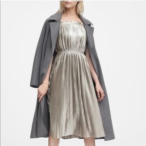 Banana Republic Metallic Pleated Midi Dress